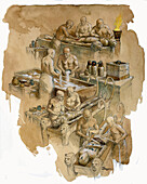 Mummification, Ancient Egypt, illustration