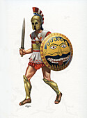 Ancient Greek hoplite, illustration