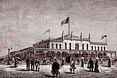 Railway station, Philadelphia, USA, illustration
