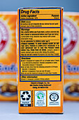Packaging and information for baking soda