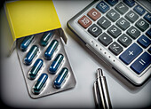 Cost of medication, conceptual image