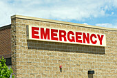 Emergency department sign at hospital