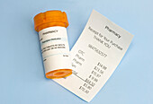 Prescription cost, conceptual image