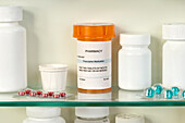 Prescription drugs in medicine cabinet