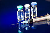 Syringe and medication vials