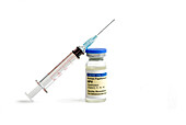HPV vaccine and syringe