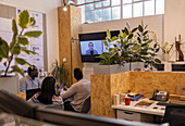 Building designers video chatting with colleagues