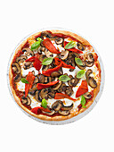 mushroom and piquillo pepper pizza