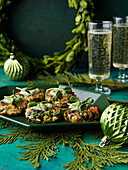 Green vegetable patties for Christmas
