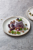 Blueberry parfait with pistachios
