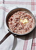 Panissa vercellese (Risotto with beans and salsiccia, Italy)