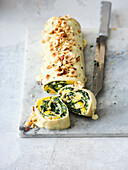 Rotolo di Pasta with spinach leaves, ricotta and parmesan cheese