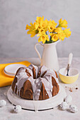 Easter almond cake with frosting