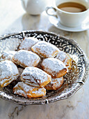 Spanish puff pastry with icing sugar