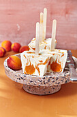 Panna cotta ice cream with apricots