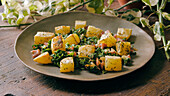 Potatoes with kale and ham - Step by step
