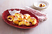 Croissants with marzipan filling and sour cherries (Slovakia)