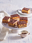 Caramel slices with chocolate icing