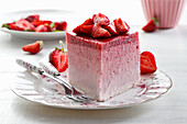 Layered strawberry cheesecake