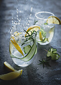 Water with cucumber and lemon