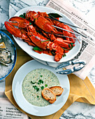 Lobster and cress cream soup