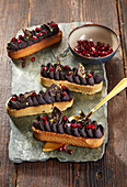 Dark chocolate tartlets