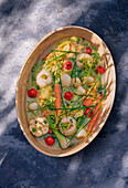 Steamed spring vegetables with chives