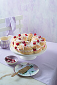 Easter zop tart with eggnog cream and raspberries