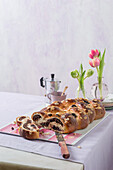 Yeast plait Black Forest style