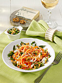 Carrot pasta with sage gremolata and blue cheese