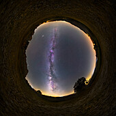 Milky Way over Castro de Palheiros, full dome image