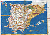 Ptolemy's map of the Iberian Peninsula, 2nd century