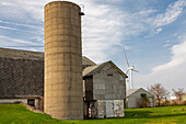 Wind turbine near a barn