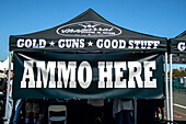 Ammunition on sale in a tent at an outdoor gun show