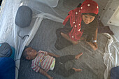 Refugee mother and baby