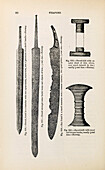 Viking age iron swords, 19th century illustration
