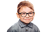 Boy wearing glasses