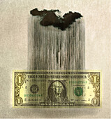 US dollar decline, illustration