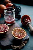 Sliced Sicilian blood oranges