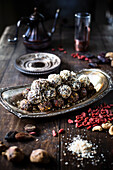 Energy balls with goji berries and cashew nuts