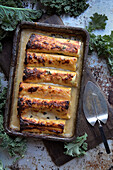 Cannelloni with mushrooms and kale