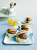 Pork and fennel burgers with slaw