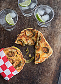 Grilled cheese flatbread with jalapenos