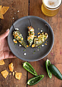 Jalapeno Poppers (baked jalapenos stuffed with cream cheese)