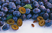 Plums on a light background