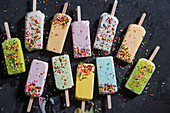 Studio shot of colorful popsicles