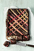 Juicy rhubarb brownies