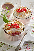 Baked rice pudding with forest berries
