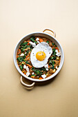 One Pot Quinoa with feta and fried egg