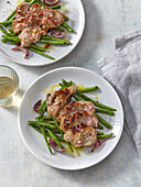 Veal steak with green beans
